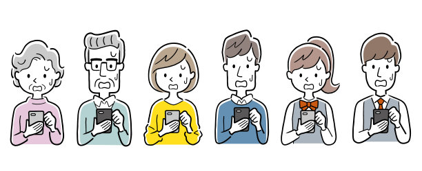 矢量插画素材:人们使用智能手机，设定图片下载