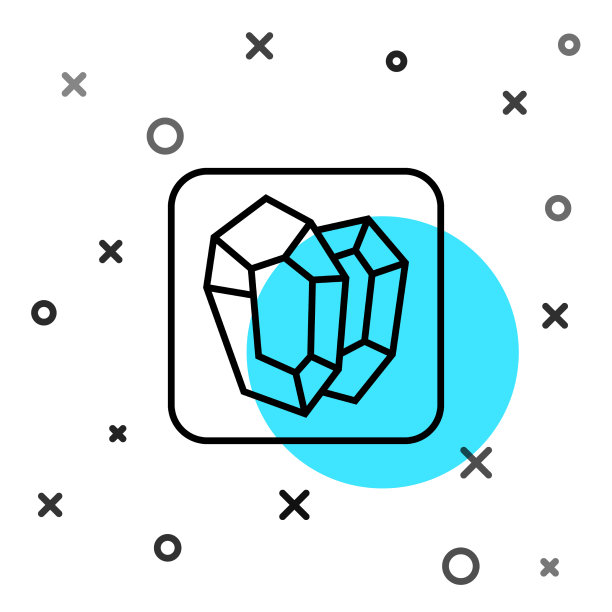 黑线宝石图标孤立在白色上图片下载