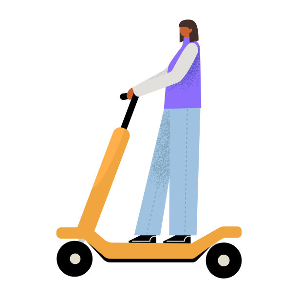 女子骑电动滑板车图片下载