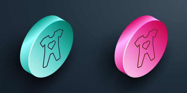 等距线婴儿衣服图标隔离在黑色图片下载