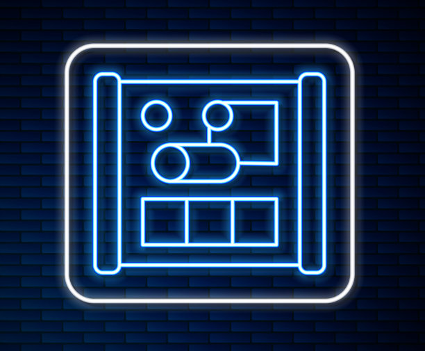 工程用霓虹灯线条绘图纸图片下载