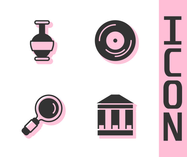 博物馆建筑集古双耳放大镜图片下载