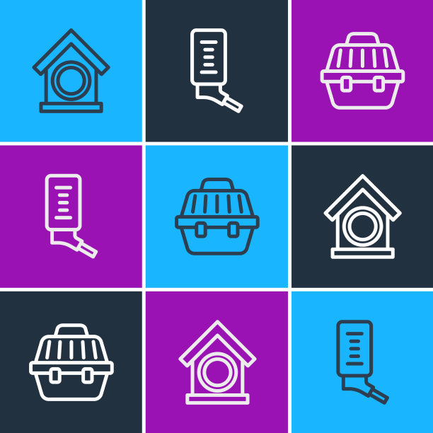 设置线狗屋宠物手提箱和饮水器图片下载