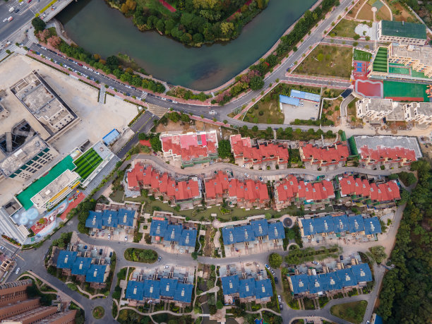 城市别墅俯视图图片下载