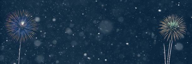 Abstract Defocused Celebration, Fireworks In The Sky. ­3d illustration图片下载