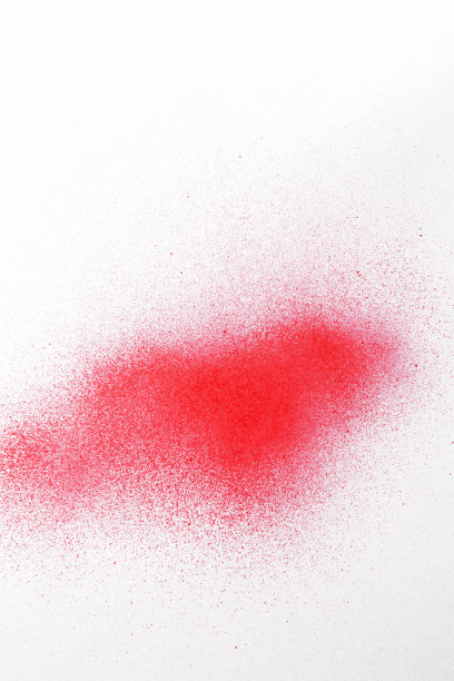 白色背景上的红色喷漆污渍图片下载
