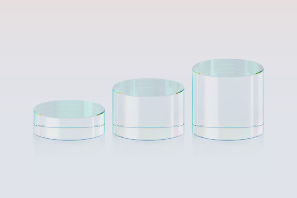 3d玻璃平台。美容产品展示化妆品最小场景。矢量化妆品推广阶段。图片下载