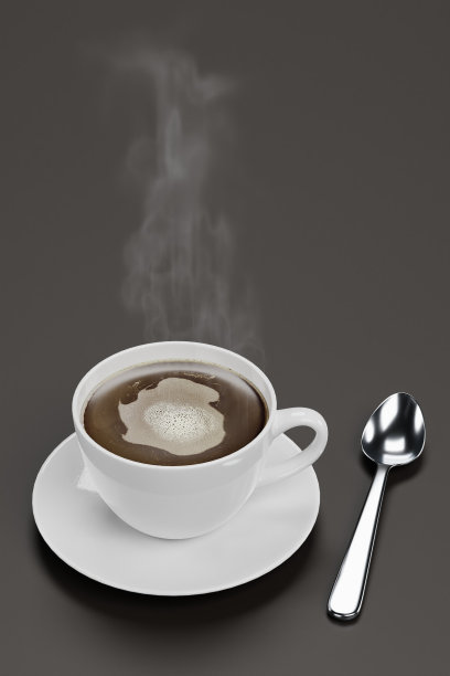 逼真的咖啡杯3D渲染图片下载