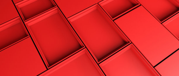 3D渲染背景插图。抽象的几何红色概念空间，用于展示最小的产品图片下载
