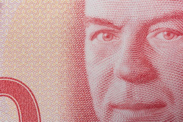 一张50欧元纸币的特写图片下载