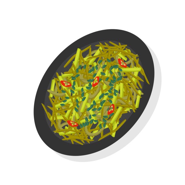 中国菜食物矢量图。中国菜炒豆图片下载