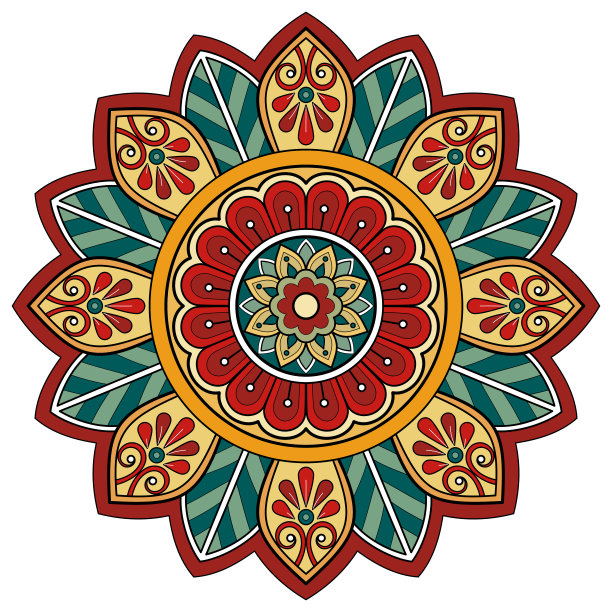 色彩斑斓的民族曼荼罗图片下载