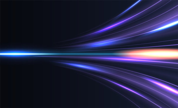 现代抽象的高速光效果。科技未来动态运动。在公路上行驶的运输车辆亮线辉光。矢量图图片下载