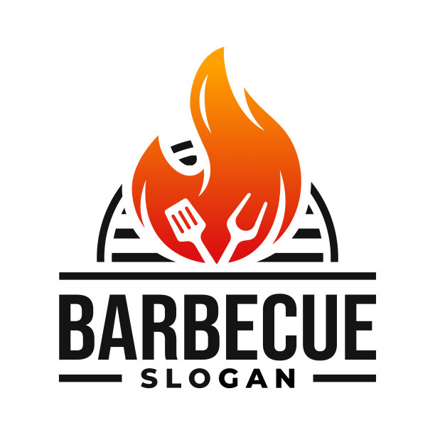 烧烤标志设计矢量插画图片下载