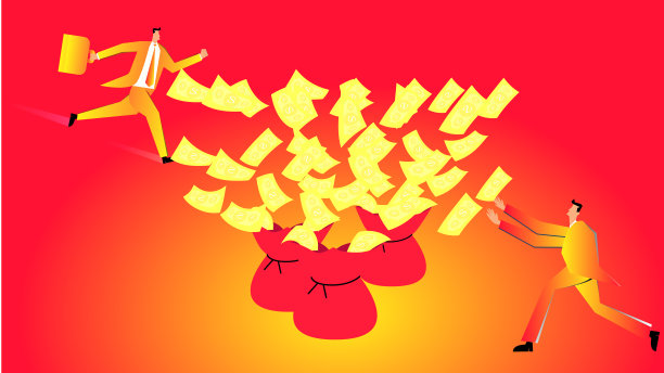 商人跑向钱袋图片下载