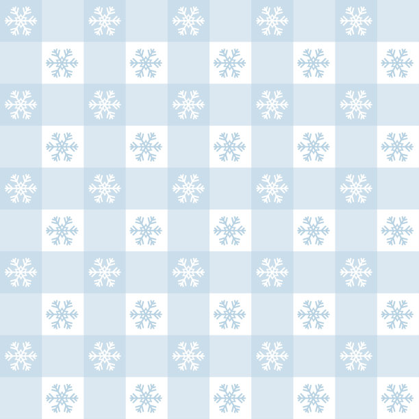带雪花的圣诞方格图案。无缝蓝色方格布背景。斯堪的纳维亚冬季维希背景。矢量假日印花图片下载
