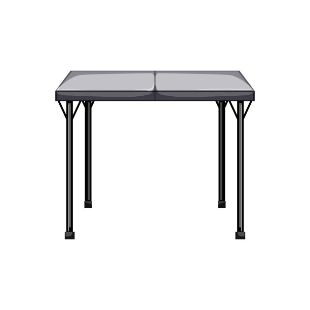 野餐折叠桌卡通矢量插图图片下载