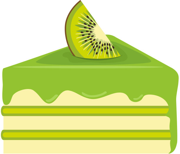 一块美味的猕猴桃甜蛋糕图片下载