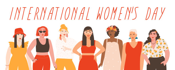 不同的女性站在一起图片下载