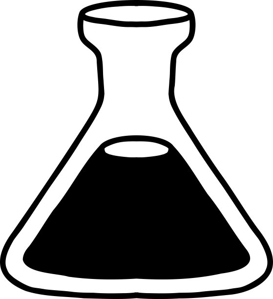 手绘三角形烧瓶插图图片下载