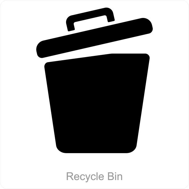 回收箱和垃圾桶图标概念图片下载