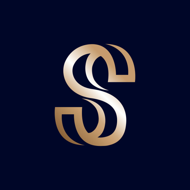 现代渐变金色奢华S字母标志矢量插画图片下载