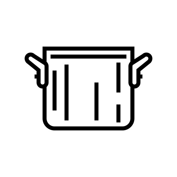 铝锅烹饪线性图标矢量插画图片下载
