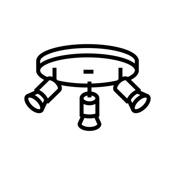 公寓灯天花板线图标矢量插图图片下载