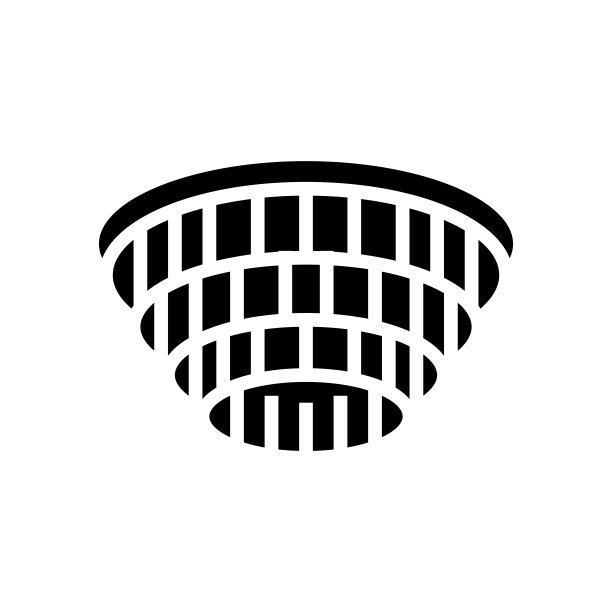 吊灯灯天花板雕文图标矢量插图图片下载