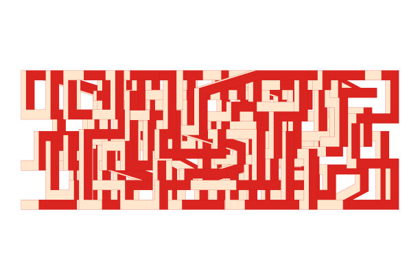 一个抽象迷宫的三维矢量插图图片下载