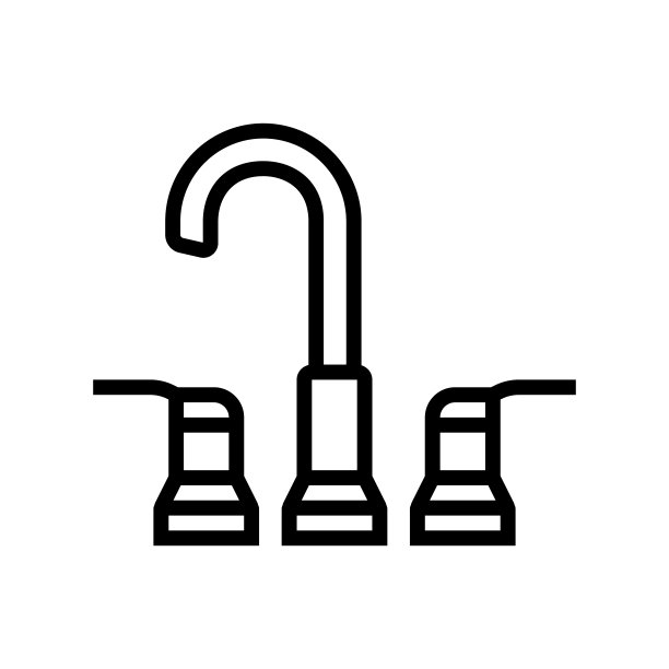 室内水龙头水线图标矢量插图图片下载