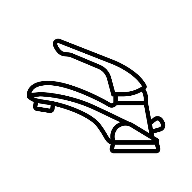 家庭水龙头水线图标矢量插图图片下载