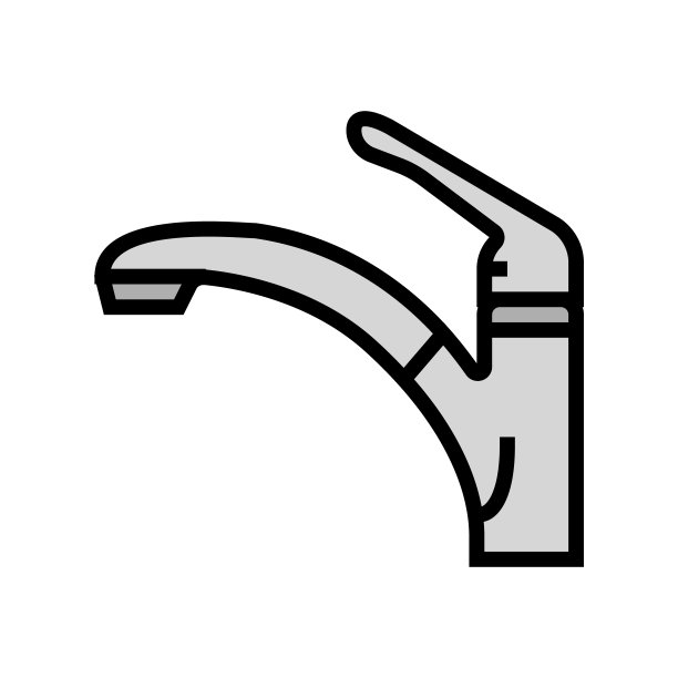 浴室水龙头水的颜色图标矢量插图图片下载