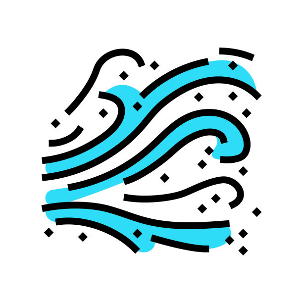 微风空气清洁颜色图标矢量插图图片下载