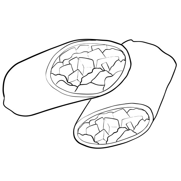 手绘亚洲食物插画。线艺术餐厅菜单。大纲剪纸艺术图片下载
