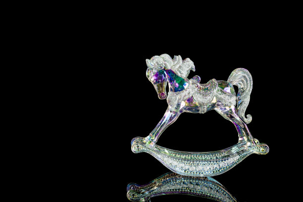 复古摇摆马圣诞装饰图片下载