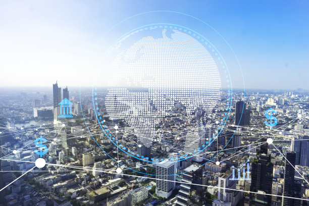 未来技术传播，互联网概念，抽象背景，经济，金融和投资图片下载