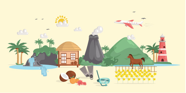 韩国的济州岛。暑假，积极出游著名景点，冒险时间图片下载