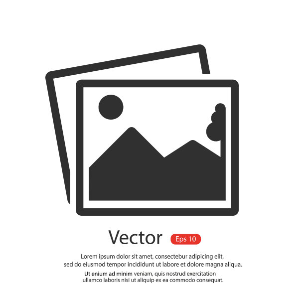 画廊图标的视频，照片在白色背景。矢量图图片下载