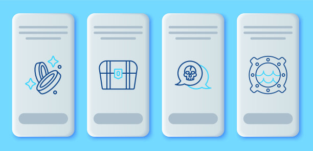 套线古董宝箱骷髅海盗图片下载