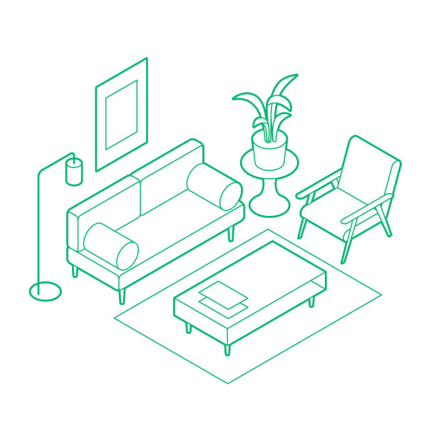 等距客厅轮廓图图片下载