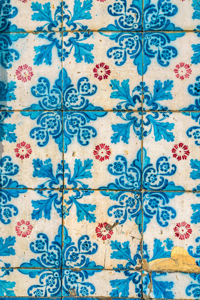 葡萄牙古老的传统彩绘瓷砖图片下载