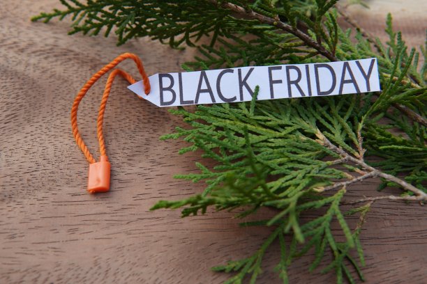 黑色星期五的标签与装饰。图片下载