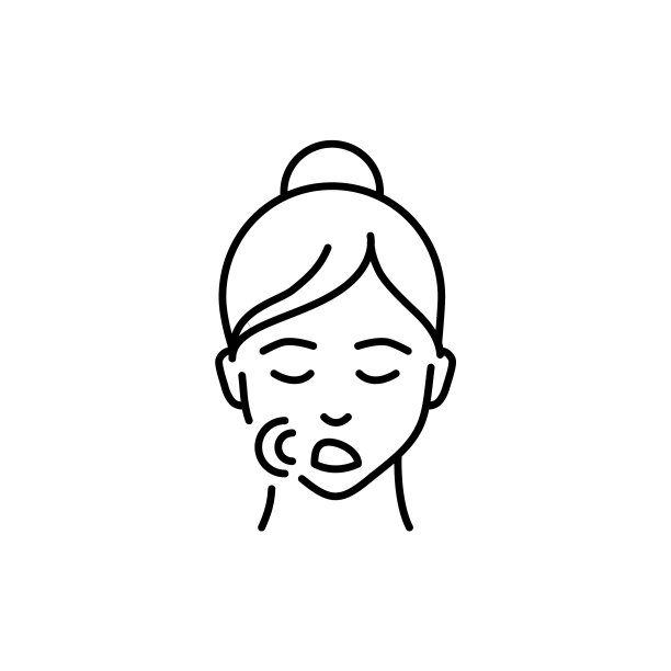 打呼噜的颜色线图标人类疾病图片下载