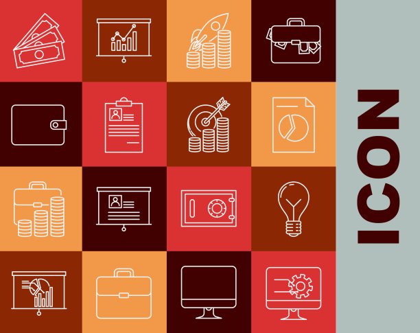 设置线计算机显示器与图形图表灯图片下载