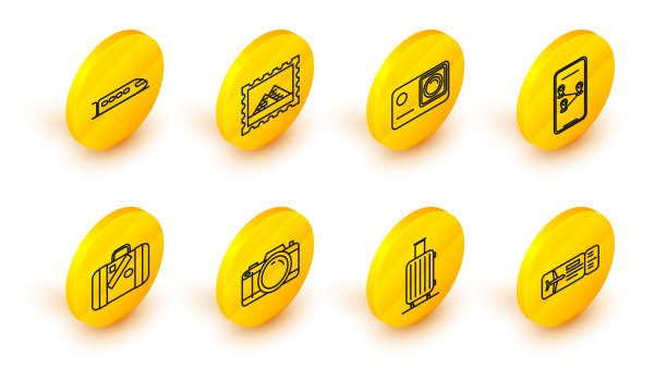 为旅行定线机票旅行箱图片下载