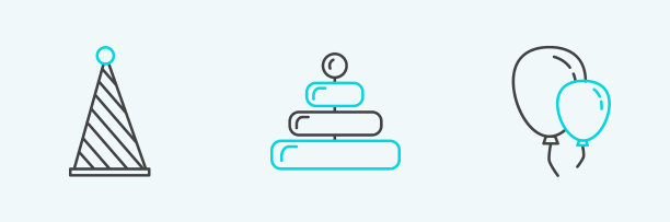 用彩带派对帽和彩带气球图片下载