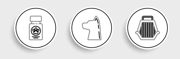 设置线宠物手提箱狗药瓶和图片下载