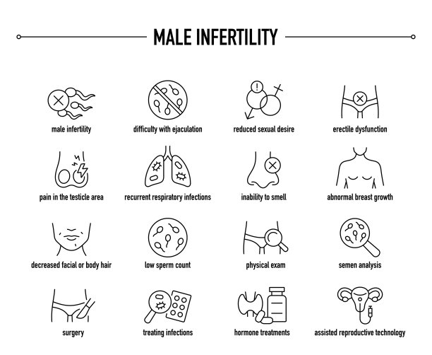 男性不育矢量图标集图片下载