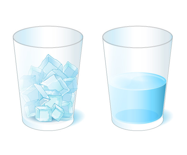 用冰和水做实验。物质的状态。图片下载